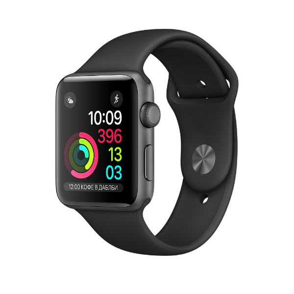 Apple Watch Series 1 38mm Space Gray Aluminum Case with Black Sport Band (MP022)